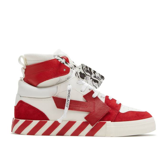 オフホワイト Off-White 【 Vulc Sneaker High 'White Red' Men White/Red 】 靴 スニーカー ハイ メンズ 白色 ホワイト Red 赤・レッド|スニケス