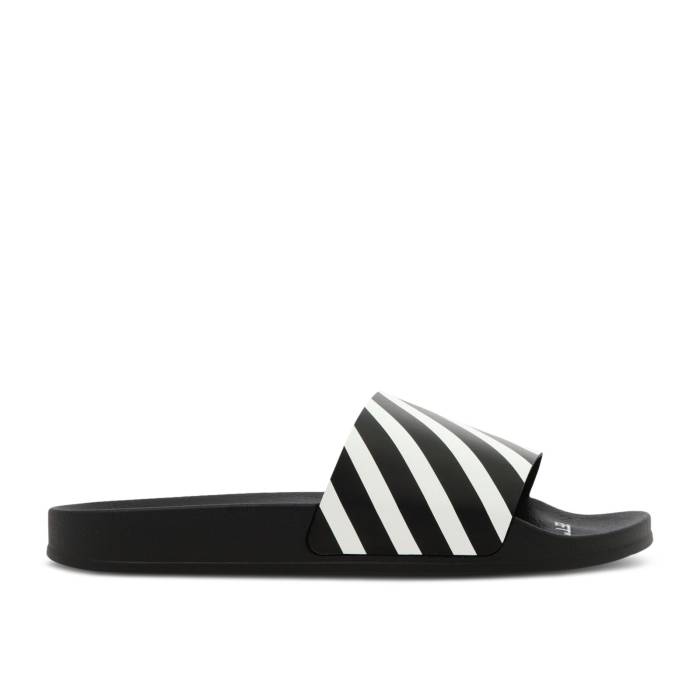 象牙色 Off-White 【 Diagonal Sliders \u0027Black White\u0027 Men Black/White 】 サンダル メンズ 黒いこと 黒いこと 白いこと 白いこと