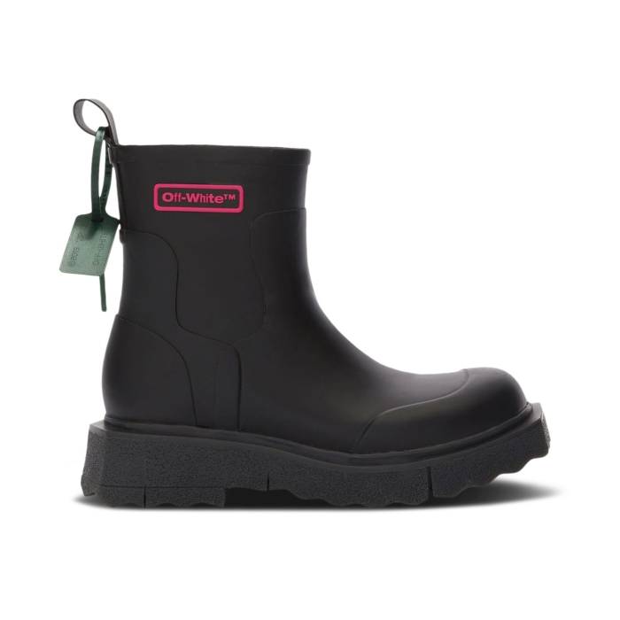 オフホワイト Off-White 【 Rain Boot 'Black Fuchsia' Men Black/Fuchsia 】 ブーツ メンズ 黒色 ブラック｜スニケス
