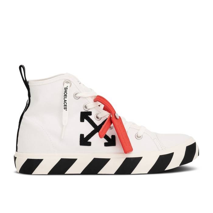 象牙色 Off-White 【 Vulc Sneaker Mid \u0027White Black\u0027 2023 Men White/Black 】 靴 スニーカー ミッド メンズ 白いこと 白いこと 黒いこと 黒いこと