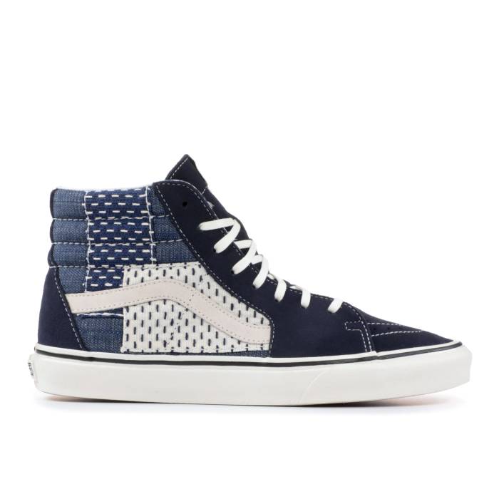 ヴァンズ Vans 【 Sk8-Hi \u0027Patchwork\u0027 Men Blue/True White 】 滑る御機嫌 メンズ 青み 青色 白いこと 白いこと