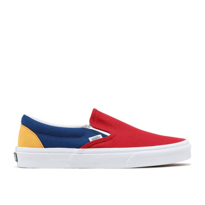 ヴァンズ Vans 【 Classic Slip On Yacht Club Men Red/Blue-Yellow 】 クラシック メンズ Red 赤・レッド