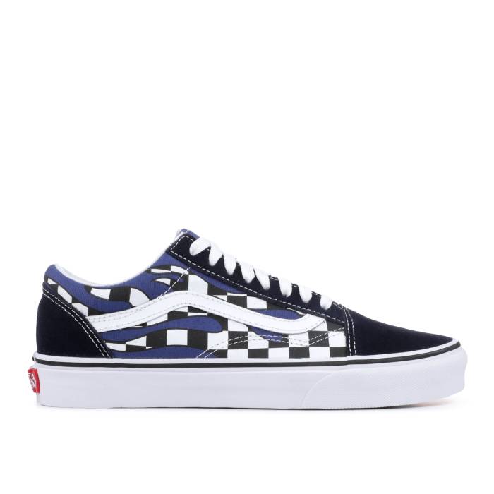 ヴァンズ Vans 【 Old Skool 'Checker Flame' Men Blue Checker/True White 】 メンズ 青色 ブルー 白色 ホワイト|スニケス