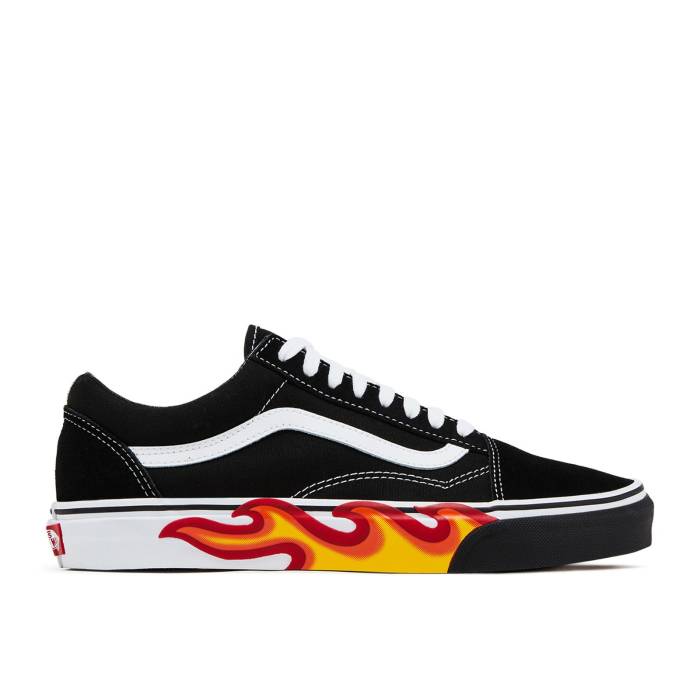 ヴァンズ Vans 【 Old Skool Flame Cut Out Men Black/True White 】 メンズ 黒色 ブラック 白色 ホワイト