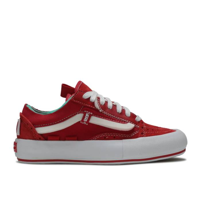ヴァンズ Vans 【 Old Skool Cap Lx 'Regrind' Men Racing Red/True White 】 キャップ 帽子 メンズ Red 赤・レッド 白色 ホワイト|スニケス