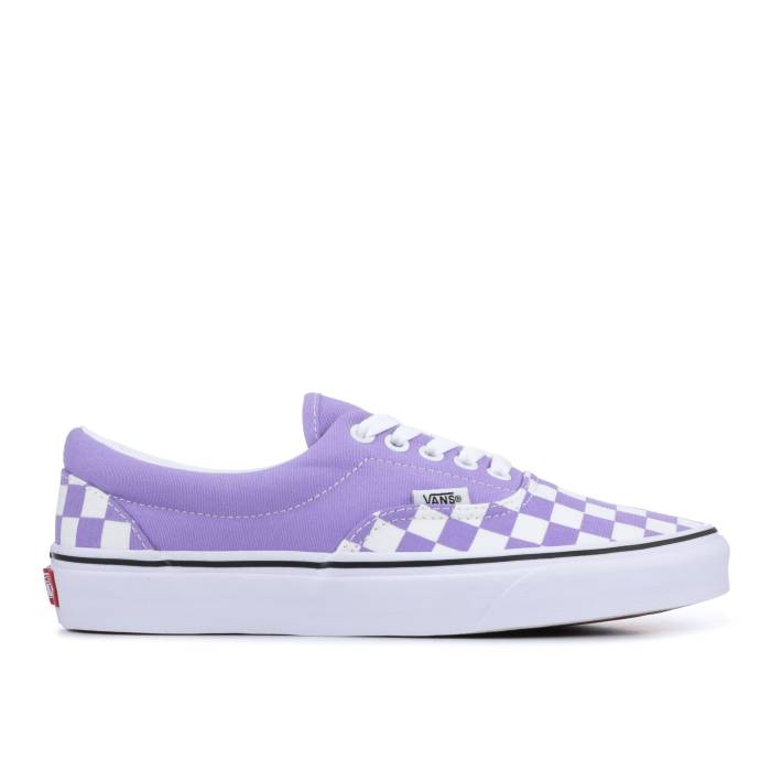 ヴァンズ Vans 【 Era \u0027Checkerboard - Violet Tulip\u0027 Men Violet Tulip/True White 】 紫・相撲取り草 メンズ 紫・相撲取り草 白いこと 白いこと