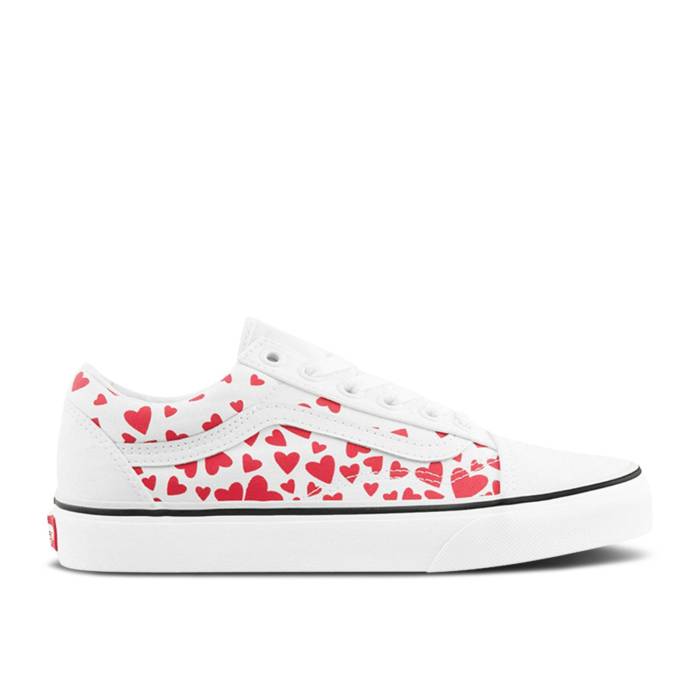 ヴァンズ Vans 【 Old Skool 'Valentine Hearts' Men True White/Racing Red 】 メンズ 白色 ホワイト Red 赤・レッド