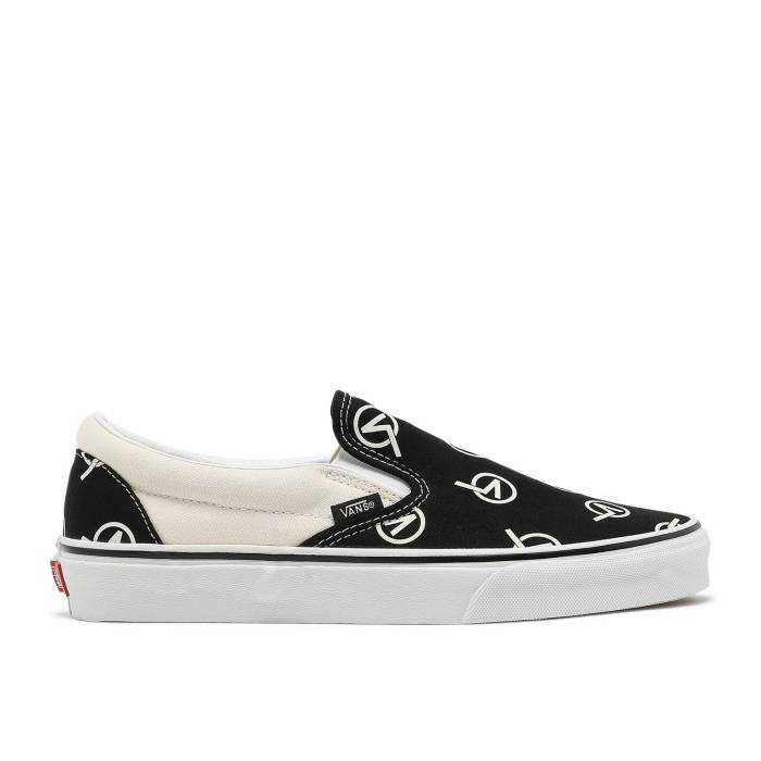 ヴァンズ Vans 【 Classic Slip-On Circle V Men Black/Marshmallow 】 クラシック slip-on スリッポン メンズ 黒色 ブラック