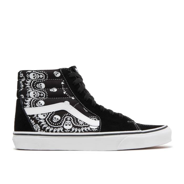 ヴァンズ Vans 【 Sk8-Hi \u0027Bandana - Black\u0027 Men Black/True White 】 滑るご機嫌 メンズ 黒いこと 黒いこと 白いこと 白いこと