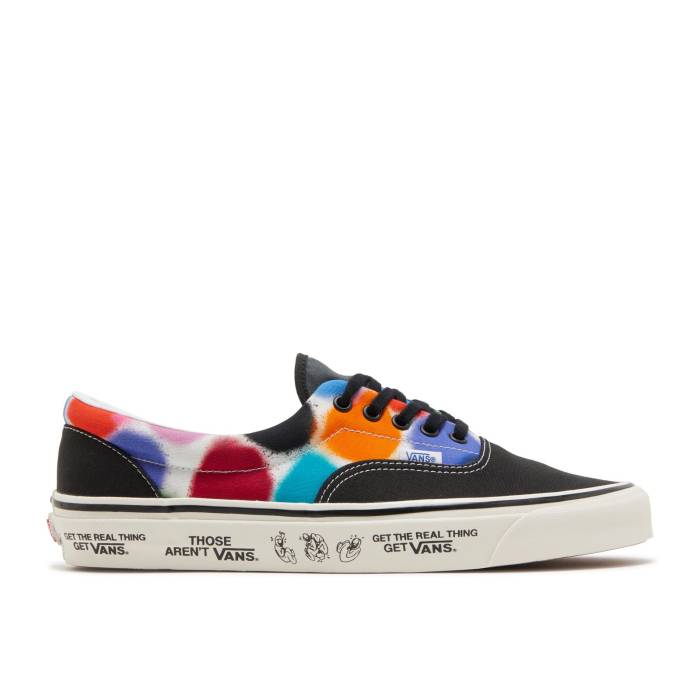ヴァンズ Vans 【 Era 95 Dx \u0027Anaheim Factory - Spray Spots\u0027 Men Black/Multi-Color 】 製造所 メンズ 黒いこと 黒いこと