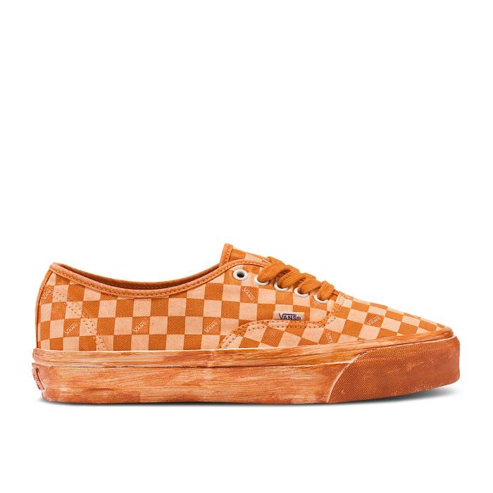 ヴァンズ Vans 【 Premium Authentic 44 \u0027Dip Dye Checkerboard - Marmalade Orange\u0027 Men Marmalade Orange 】 Premium 割り増し金 オーセンティック メンズ orange 橙・オレンジ色