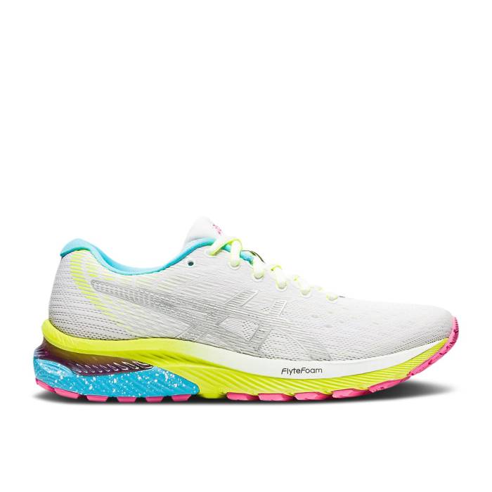 アシックス Asics 【 Wmns Gel Nimbus 22 Lite Show Colorful Sole Women White/Pure Silver 】 ライト レディース 白色 ホワイト ピュア Silver 銀色・シルバー