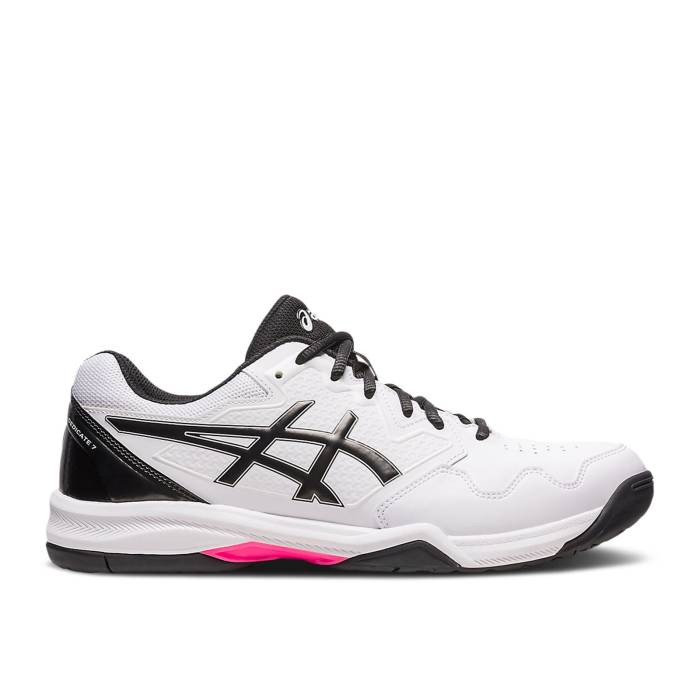 アシックス Asics 【 Gel Dedicate 7 White Black Pink Men White/Hot Pink 】 黒色 ブラック メンズ 白色 ホワイト pink ピンク