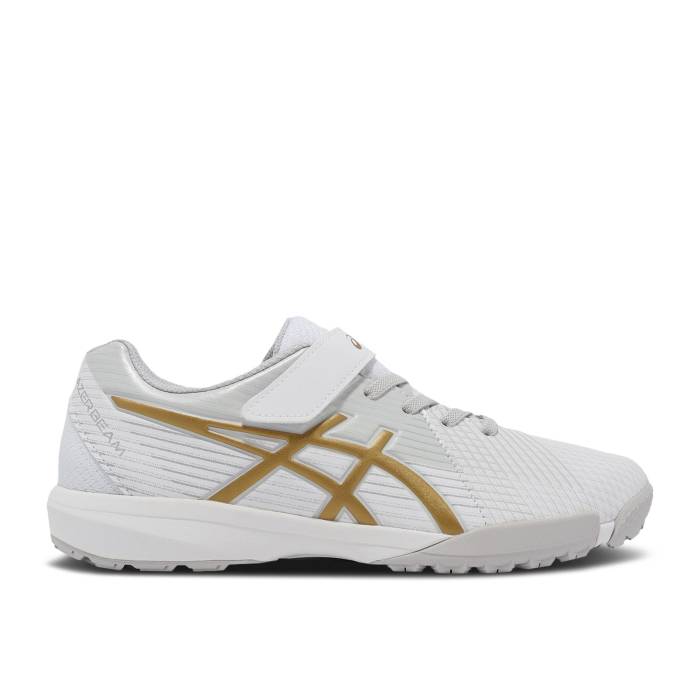 アシックス Asics 【 Lazerbeam Fi-Mg ガウス \u0027White Gold\u0027 Youth White/Gold 】 御坊っちゃん キッズ 白いこと 白いこと ゴールド