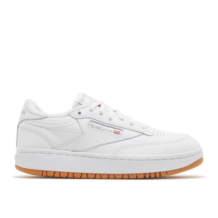 リーボック Reebok 【 Wmns Club C Double \u0027White Gum\u0027 Women White/Rubber Gum/White 】 野球クラブ レディース 白いこと 白いこと 思われ人