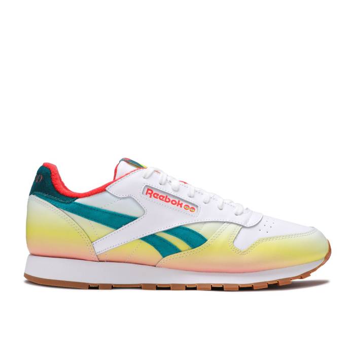 リーボック Reebok 【 Classic Leather Fp \u00274/20\u0027 Men Footwear White/Vivid Orange/Hero Yellow 】 古典派音楽 なめし革 メンズ 白いこと 白いこと orange 橙・オレンジ色 yellow 黄味がかった・黄色