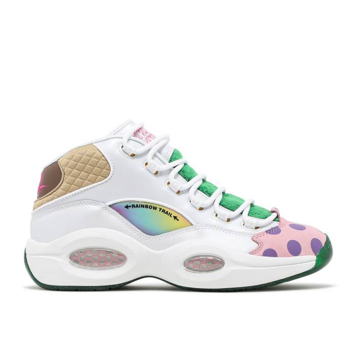 リーボック Reebok 【 Hasbro X Question Mid 'Candy Land' Men White/Pixie Pink/Goal Green 】 Question クエスチョン ミッド 靴 メンズ靴 スニーカー メンズ 白色 ホワイト pink ピンク green 緑・グリーン画像