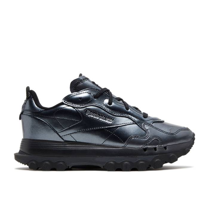 リーボック Reebok 【 Cardi B X Wmns Classic Leather Black Dark Silver Women Core Black/Core Black/Dark Silver 】 クラシック レザー レディース コア 黒色 ブラック Silver 銀色・シルバー