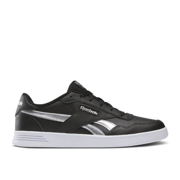 リーボック Reebok 【 Wmns Court Advance \u0027Black Silver\u0027 Women Black/Black/Silver 】 厚地の外套 レディース 黒いこと 黒いこと Silver しろがね色・しろがね色