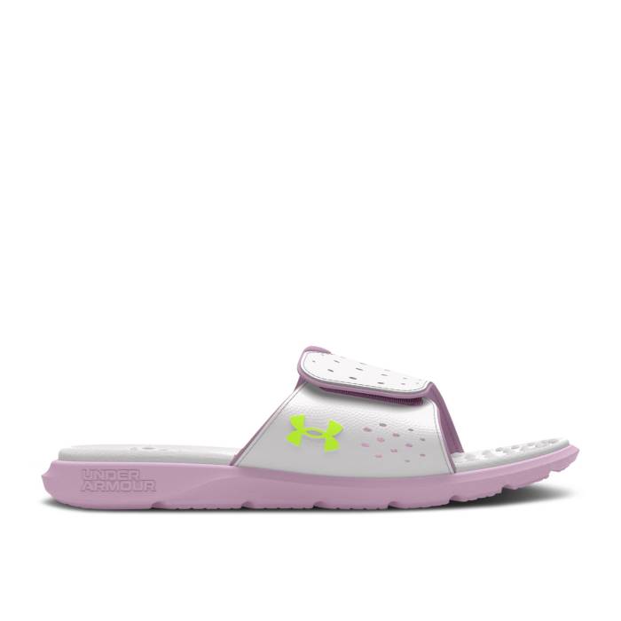 アンダーアーマー Under Armour 【 Wmns Ignite Pro Slide 'Distant Grey Purple Ace' Women Distant Grey/Purple Ace/High Vis Yellow 】 イグナイト プロ Slide サンダル 灰色 グレー Purple 紫・パープル レディース 灰色 グレ