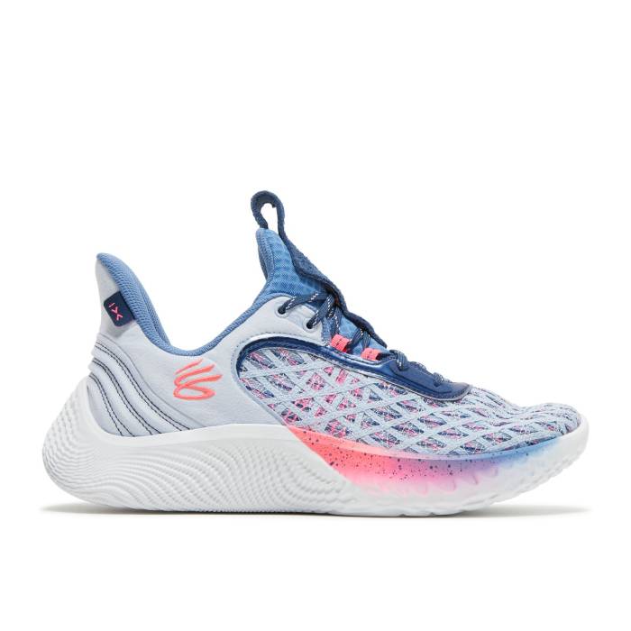 Curry Brand 【 Curry Flow 9 \u0027Warp The Game Day\u0027 Men Isotope Blue/River/Beta Tint 】 カリー 流れ受け答え Game 競り合い メンズ 青味 青み