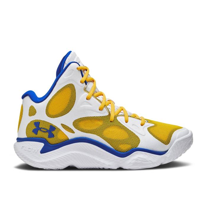 Curry Brand 【 Curry Spawn Flotro \u0027Dub Nation\u0027 Men White/Taxi/Versa Blue 】 カリー メンズ 白いこと 白いこと 青味 青み