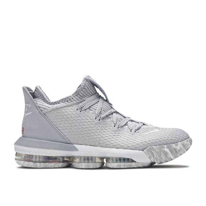 ナイキ Nike 【 Lebron 16 Low Wolf Grey Men Wolf Grey/White-Pure Platinum-University Red 】 Lebron レブロン メンズ 灰色 グレー Red 赤・レッド