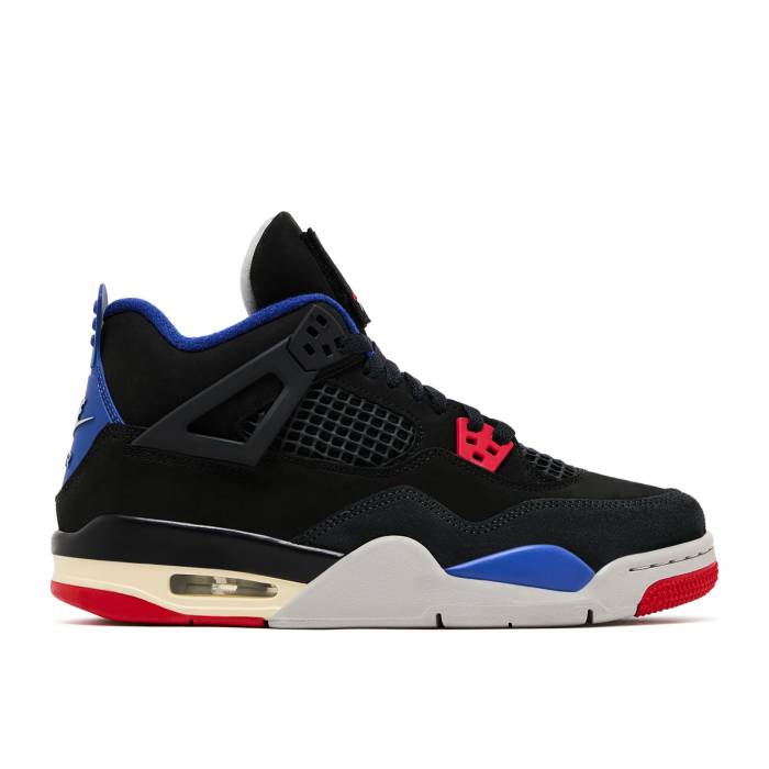 ナイキ エアジョーダン Air Jordan 【 Jordan 4 Retro ガウス \u0027Rare Air\u0027 Youth Black/Fire Red/Deep Royal Blue/Dark Smoke Grey/Tech Grey 】 レトロ 御坊っちゃん キッズ 黒いこと 黒いこと 火の手 Red 赤・赤いこと ディープ 青味 ブ