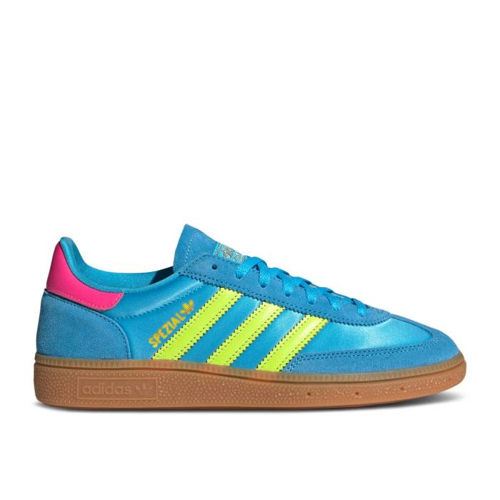 アディダス Adidas 【 Wmns Handball Spezial \u0027Sky Rush Solar Yellow Satin\u0027 Women Sky Rush/Solar Yellow/Lucid Pink 】 ハンドボール スペシアル rush 混雑時 yellow 黄味がかった・黄色 レディース 天の原 rush 混雑時 yellow