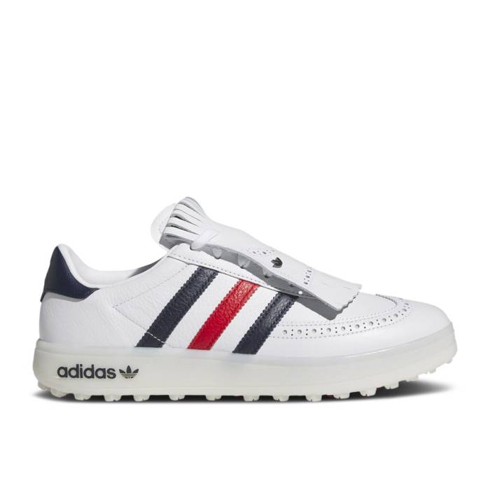 アディダス Adidas 【 Coursecup Spikeless Golf \u0027Usa\u0027 Men Cloud White/Night Indigo/Better Scarlet 】 golf ゴルフ メンズ 白いこと 白いこと ナイト爵 藍色・インディゴ