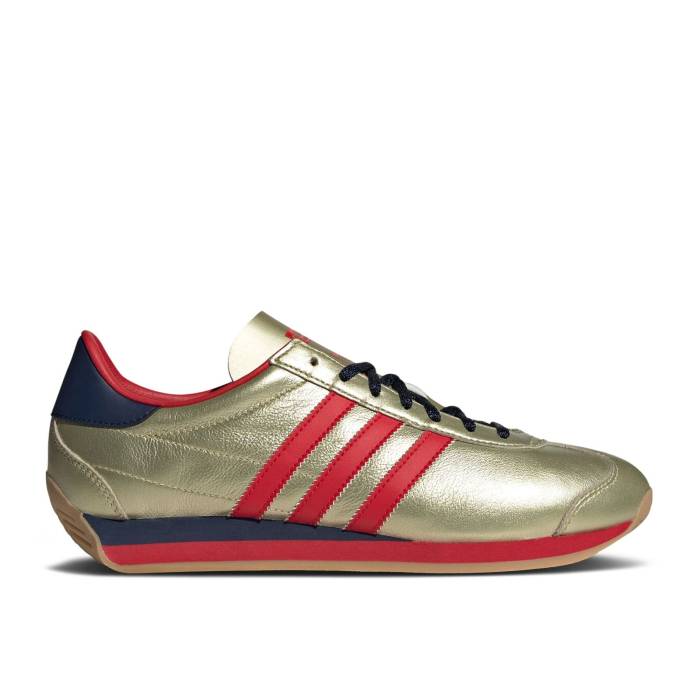 アディダス Adidas 【 Country Og 'Gold Metallic Scarlet' Men Gold Metallic/Beta Scarlet/Night Indigo 】 カントリー メンズ ゴールド ナイト 藍色・インディゴ