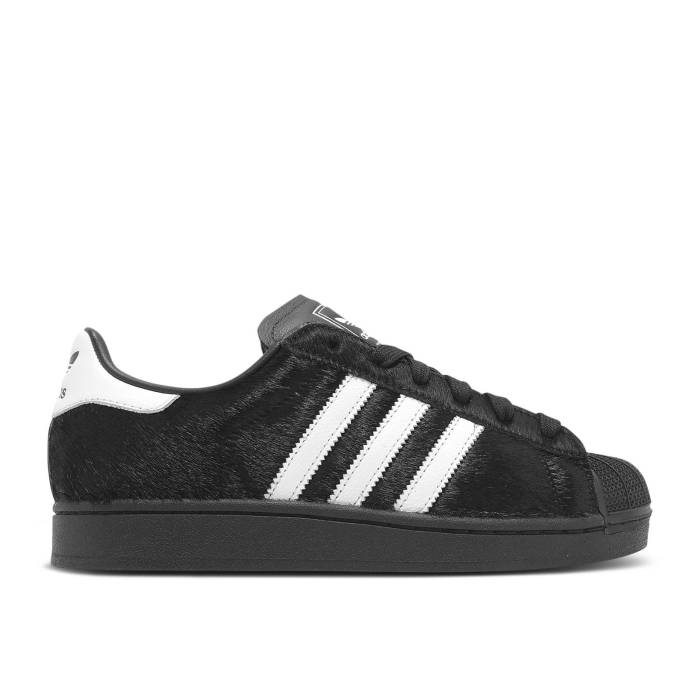 アディダス Adidas 【 Wmns Superstar 2 \u0027Black Pony Hair\u0027 Women Core Black/Cloud White/Core Black 】 Superstar はやりっ児 子馬 レディース 中核グループ 黒いこと 黒いこと 白いこと 白いこと