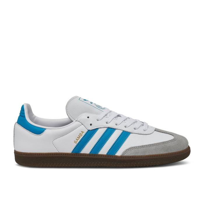 アディダス Adidas 【 Samba Og \u0027White Shock Cyan Gum\u0027 Men White/Shock Cyan/Gum 】 サンバ ぼうぜん自失 シアン メンズ 白いこと 白いこと ぼうぜん自失 シアン