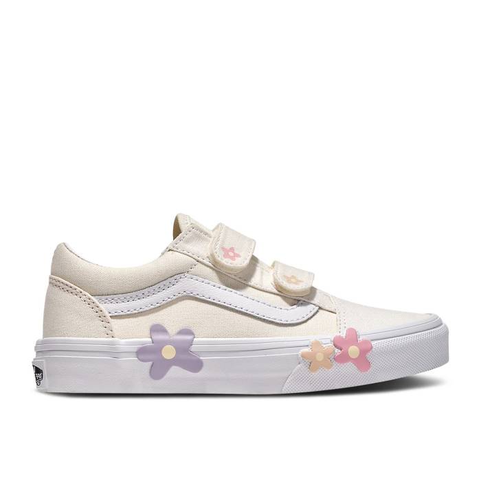 ヴァンズ Vans 【 Old Skool V Kids 'Cream Flower' Youth Flower White 】 ジュニア キッズ 白色 ホワイト｜スニケス