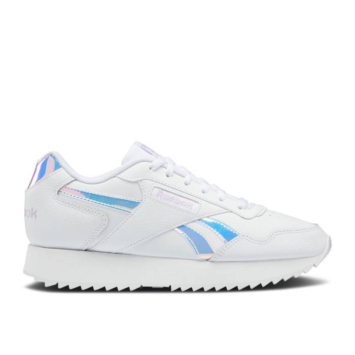 リーボック Reebok 【 Wmns Glide Ripple Double \u0027White Iridescent\u0027 Women Cloud White/Purple Oasis/Cloud White 】 グライド レディース 白いこと 白いこと Purple 紫・パープル