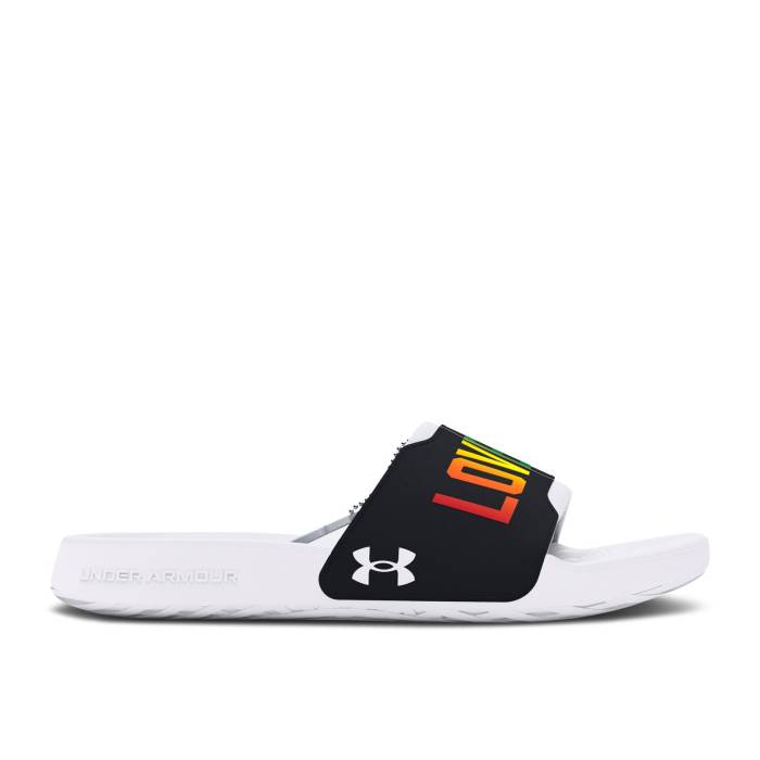 アンダーアーマー Under Armour 【 Ignite Select Slide \u0027Pride\u0027 Men Black/White 】 イグナイト Select 選りわける Slide サンダル メンズ 黒いこと 黒いこと 白いこと 白いこと