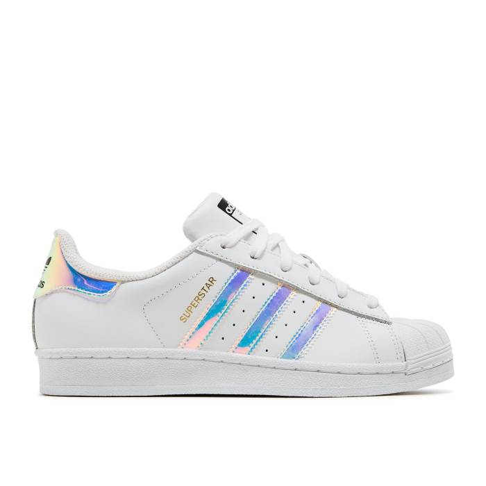 アディダス Adidas 【 Superstar J \u0027Iridescent\u0027 Youth Footwear White/Footwear White/Metallic Silver 】 Superstar はやりっ子 御坊っちゃん キッズ 白いこと 白いこと Silver しろがね色・しろがね色