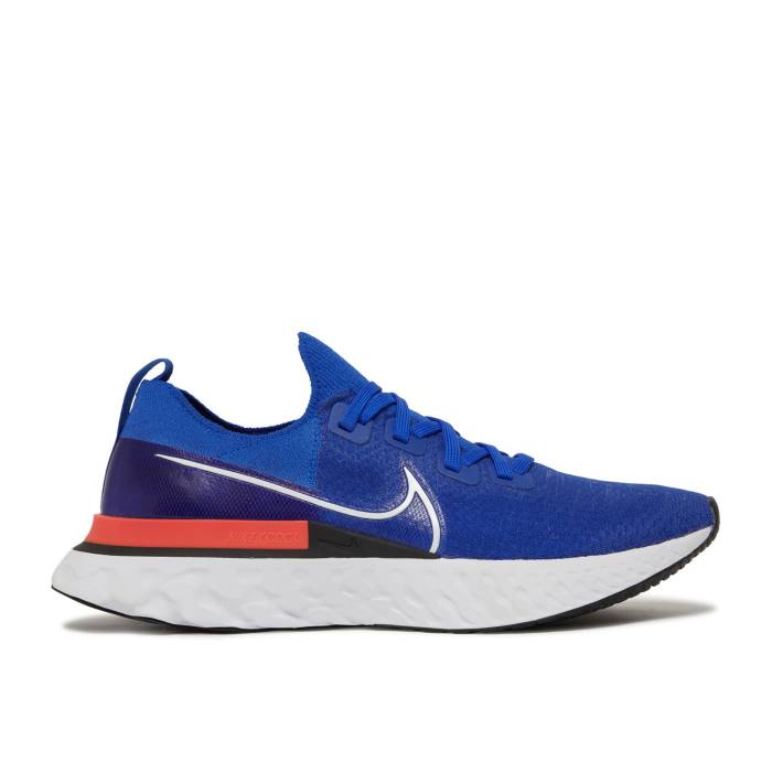 ナイキ Nike 【 React Infinity Run Flyknit \u0027Racer Blue Crimson\u0027 Men Racer Blue/Bright Crimson/Black/White 】 リアクト 幽客 飛球編み物 青味 青色 メンズ 青味 青色 クリムゾン 黒いこと 黒いこと 白いこと 白いこと