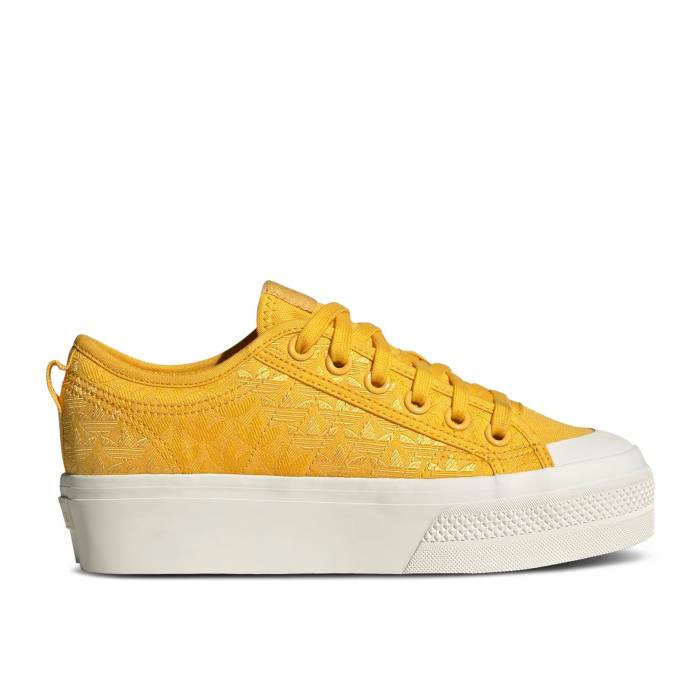 アディダス Adidas 【 Wmns Nizza Platform \u0027Elegant Trefoils\u0027 Women Bold Gold/Bold Gold/Off White 】 レディース ゴールド 白いこと 白いこと