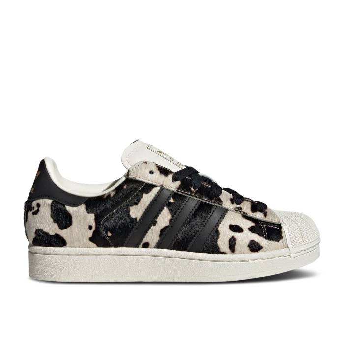 アディダス Adidas 【 Wmns Superstar \u0027Cow Print\u0027 Women Core Black/Core Black/Off White 】 Superstar はやりっ児 レディース 中核グループ 黒いこと 黒いこと 白いこと 白いこと