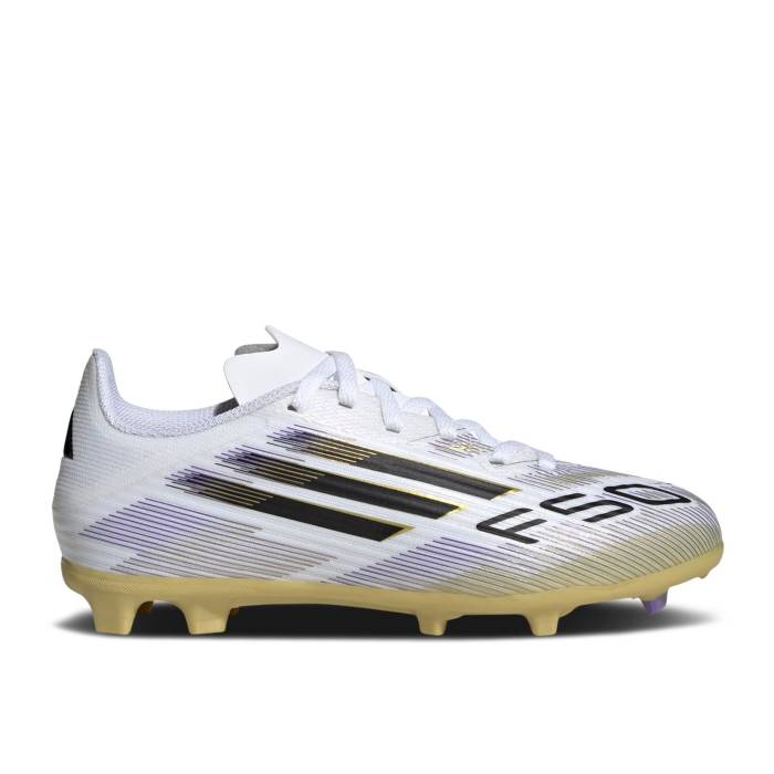 アディダス Adidas 【 Adizero F50 League Fg Mg K \u0027Road To Glory Pack\u0027 Youth Cloud White/Core Black/Gold Metallic 】 アディゼロ お坊っちゃん キッズ 白いこと 白いこと 中核グループ 黒いこと 黒いこと ゴールド