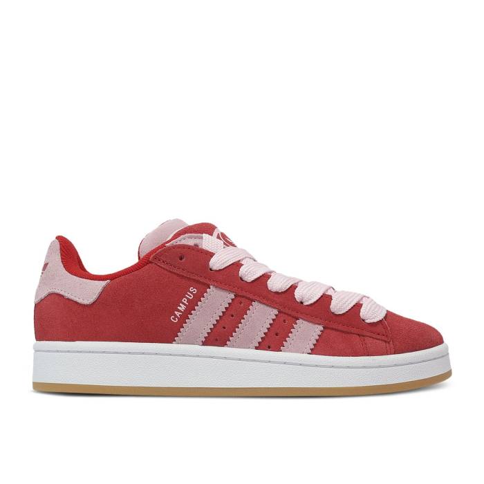 アディダス Adidas 【 Wmns Campus 00S Double \u0027Scarlet\u0027 Women Better Scarlet/Clear Pink/Cloud White 】 構内 レディース pink サクラ色 白いこと 白いこと