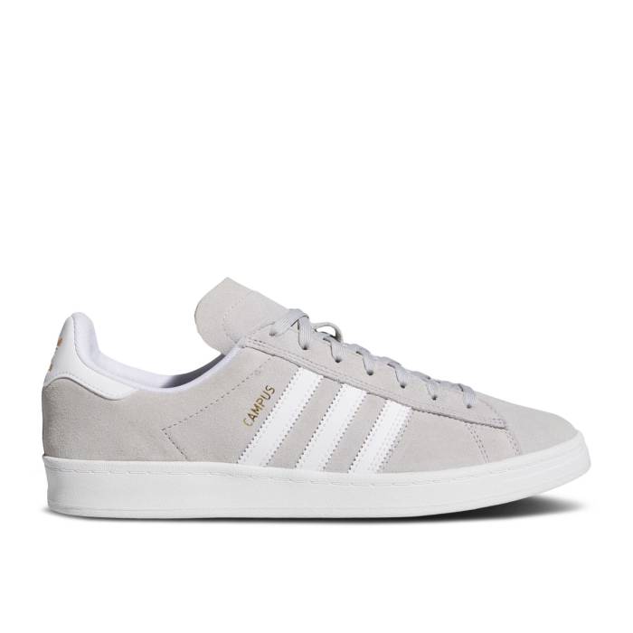アディダス Adidas 【 Campus Adv \u0027Grey Two\u0027 Men Grey Two/Cloud White/Gold Metallic 】 校庭 メンズ 薄墨色 薄墨色 白いこと 白いこと ゴールド
