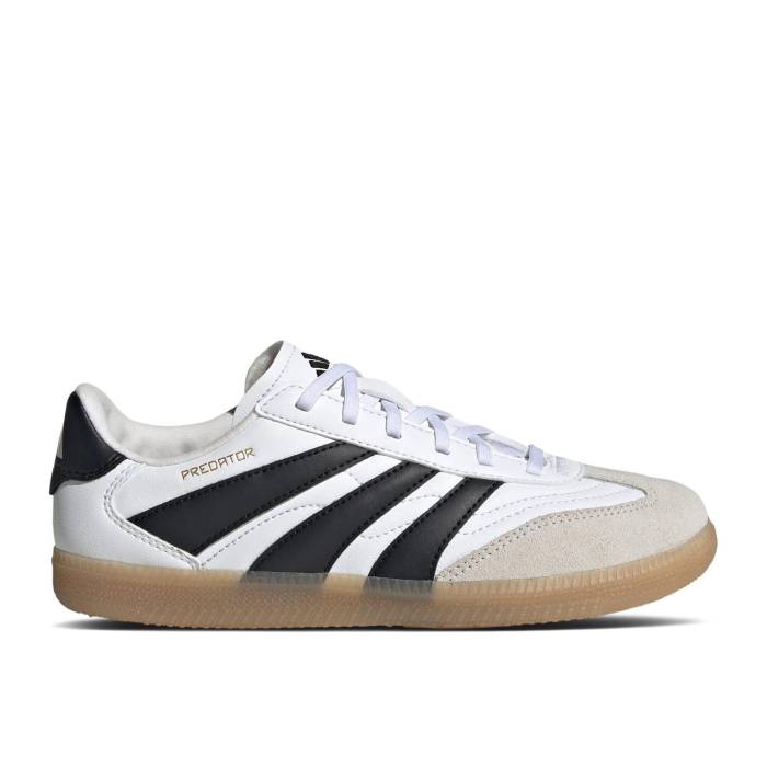 アディダス Adidas 【 Predator Freestyle Indoor J \u0027Cloud White Core Black\u0027 Youth Cloud White/Core Black/Gold Metallic 】 プレデター 無償性表現スタイル 白いこと 白いこと 中核グループ お坊っちゃん キッズ 白いこと 白いこと 中核グループ 黒いこと ブラジャー