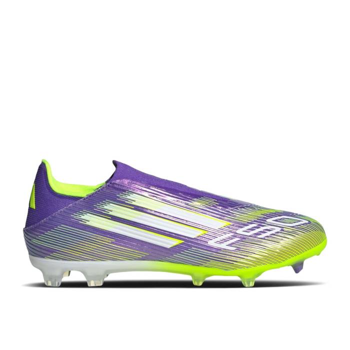 アディダス Adidas 【 Adizero F50 League Laceless Fg Mg \u0027Purple Rush Lucid Lemon\u0027 Men Purple Rush/Cloud White/Lucid Lemon 】 アディゼロ rush 混雑時 メンズ Purple 紫・パープル rush 混雑時 白いこと 白いこと