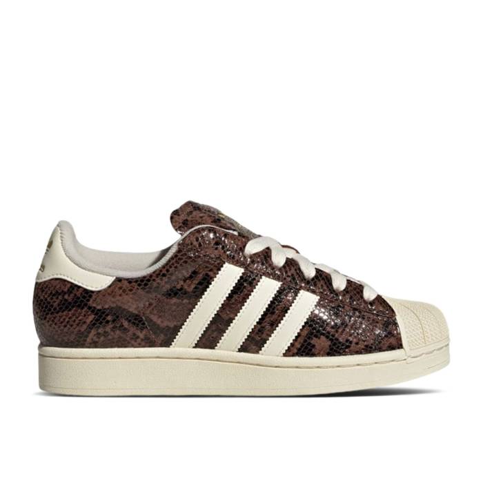 アディダス Adidas 【 Wmns Superstar 2 \u0027Snakeskin Brown\u0027 Women Preloved Brown/Cream White/Alumina 】 Superstar はやりっ児 レディース 赤銅色 赤銅色 皮膚軟化剤 白いこと 白いこと