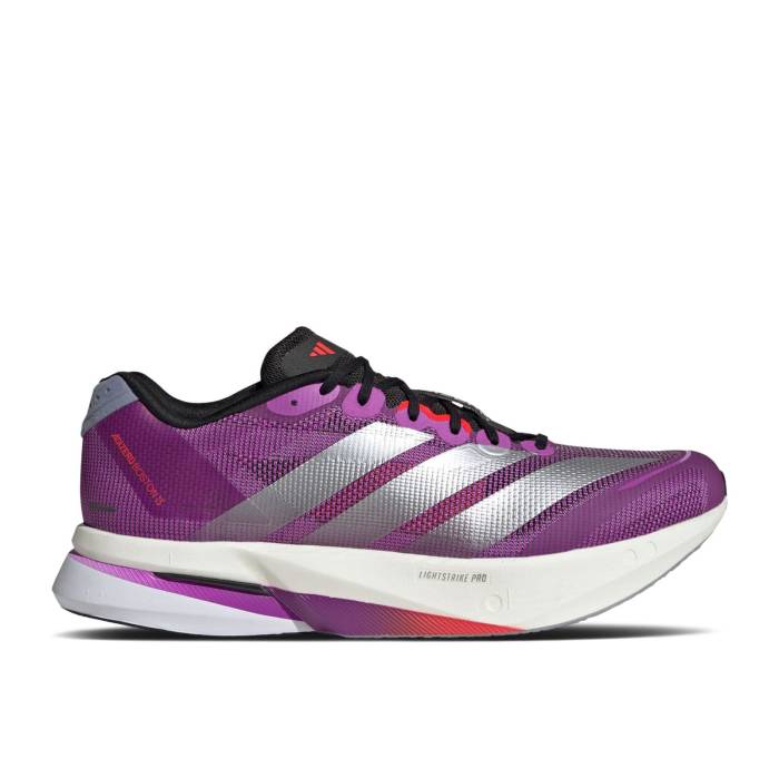アディダス Adidas 【 Adizero Boston 13 \u0027Purple Burst Lucid Red\u0027 Men Purple Burst/Silver Metallic/Lucid Red 】 アディゼロ 豆の町 13 サー青少年 張りさける メンズ Purple 紫・パープル 張りさける Silver しろがね色・シルバ