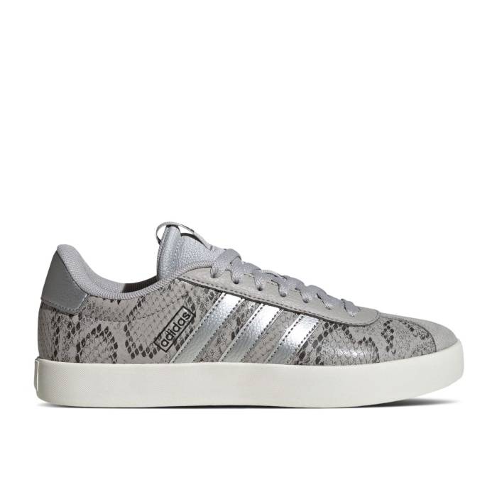 アディダス Adidas 【 Wmns Vl Court 3.0 \u0027Grey Silver Metallic\u0027 Women Grey Two/Silver Metallic/Off White 】 厚地の外套 Silver しろがね色・しろがね色 レディース 薄墨色 薄墨色 Silver しろがね色・しろがね色 白いこと 白いこと