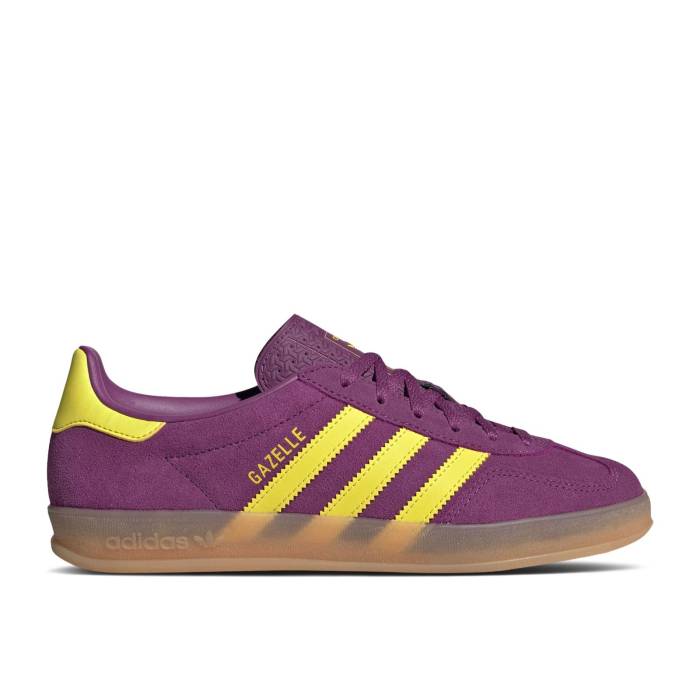 アディダス Adidas 【 Wmns Gazelle Indoor \u0027Rich Mauve Yellow\u0027 Women Rich Mauve/Bright Yellow/Gum 】 ガゼル レディース yellow 黄味がかった・黄色