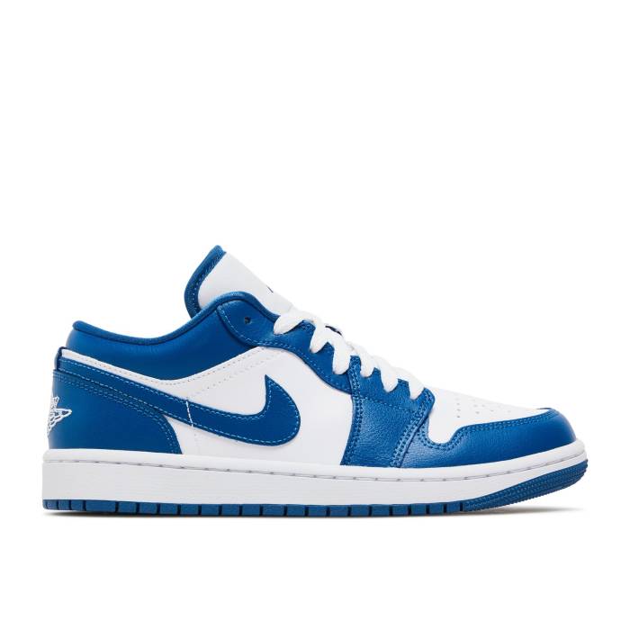 ナイキ エアジョーダン Air Jordan 【 Wmns Jordan 1 Low \u0027Marina Blue\u0027 Women White/White/Dark Marina Blue 】 レディース 白いこと 白いこと 青碧 青碧